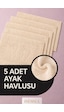 Serra 5 Adet %100 Pamuk En Iyi Emici Ayak Havlusu Konforlu Banyo Paspası 50x70cm Bej