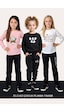 Fyk Kids Kız Çocuk 3'lü Yuvarlak Yaka Sweat Dreams Baski Detayli Alt-üst Pijama Takimi Çok Renkli