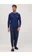 Tudors Erkek Regular Fit Pamuklu Düğmeli Yaka Beli Lastikli Desenli İndigo Pijama Takımı-39789 Tudors Erkek Regular Fit Pamuklu Düğmeli Yaka Beli Lastikli Desenli İndigo Pijama Takımı-39789