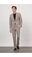 İmza Koyu Bej Kendinden Desenli Mono Yaka 6 Drop Slim Fit Takım Elbise 1001260162