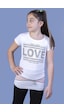Toontoy Kids Toontoy Kız Çocuk T-shirt Love Varak Baskı Beyaz