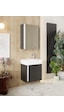 Karen Banyo Kemer 45 Cm,Lavabolu,Aynalı,Banyo Dolabı,Mat Antrasit,Lavabo Dahil Antrasit