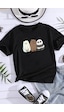 Uyguntarz Çocuk Kafadar Ayılar Baskılı Pamuklu Tshirt Siyah Uyguntarz Çocuk Kafadar Ayılar Baskılı Pamuklu Tshirt Siyah