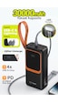 7go Gpw-08 30000mah Pd22.5w Hızlı Şarj Powerbank 4 Usb Çıkışlı, Dahili Type-c & Lightning Kablolu, Siyah