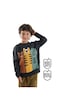 Denokids Erkek Çocuk Kışlık Hayvan Desenli Triko Gri Uzun Kollu Kazak 2-8 Yaş