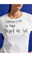 it's basic Kadın Beyaz W5 Yazı Baskılı %100 Pamuk Sweatshirt