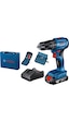 Bosch Professional GSB 185-Li 2.0 Ah Tek Akülü Kömürsüz Motor Darbeli Matkap + 23 Parça Aksesuar Set - 06019K3102