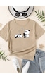 Uyguntarz Çocuk Sleep Panda Baskılı Pamuklu Tshirt Bej