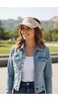 Eleven Markets Unisex Uv Koruyucu Vizör Kasket Siperlik Tenis Gabardin Şapka Beyaz Bej