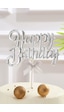 Gümüş Renk Happy Birthday Yazılı Pasta Süsü Tüm Yaşlar Gümüş Renk Happy Birthday Yazılı Pasta Süsü Tüm Yaşlar