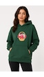 Herkesemoda Çiçek Sepeti Baskılı Kapüşonlu 2 İplik Şardonlu Sweatshirt Yeşil