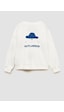 Monila Erkek Çocuk Baskılı 3 İplik Kumaş Pamuklu Sweatshirt Ekru