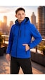 Vatan Tekstil Erkek Slim Fit Softshell Kapüşonlu Erkek Mont Su İtici Rüzgar Geçirmez Mavi