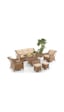 Deniz Rattan Puflu Bahçe Balkon Takımı 3+1+1 Kahve