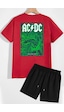 Uyguntarz Acdc Şort T-shirt Eşofman Takımı Kırmızı