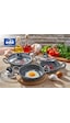 EDA COOKWARE ASYA 3 LÜ SAHAN SETİ CAM KAPAKLI DÖKÜM GRİ YUVARLAK