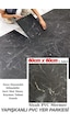 60cmx60cm Siyah Mermer Desenli Pvc-lvt Yapışkanlı Yer Kaplama Paneli Kauçuklu Floor Banyo Wc S74p Siyah