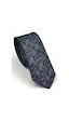 Gaffy Füme Gri Kırcıl Desenli Lacivert Dokuma Kumaş Mendilli Slim Fit Kravat // Sdk230919 Gri - Lacivert