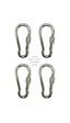 Galvanizli Vidalı Kilitli Karabina, 6 Mm, Askı, Çengel, Kanca, Anahtarlık 4 Adet