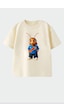 Monila Unisex Çocuk Pamuklu Demokratik Kongo Baskılı T-shirt Taş
