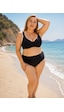 Düz Kesim Yüksek Bel Bikini Takımı Siyah