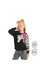 Fırfırlı Zebra Kız Çocuk Siyah Uzun Kollu Sweatshirt