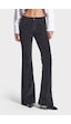 it's basic Kadın Siyah Renk 26w5-1 Low Waist Flare Fit İnce Fitilli Velvet Kadife Kumaş Pantolon