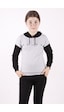 Toontoy Kız Çocuk Relax Baskılı Sweatshirt Gri Melanj