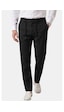 Deepsea Siyah Slim Fit Likralı Keten Dokulu Lastikli Belli İpli Yazlık Erkek Pantolon 2603001