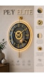 Pey Aksesuar Metal Aynalı Duvar Saati Işıklı Gerçek Cam Duvar Saati Modern Tasarım 40 X60 Cm Gold-füme-siyah