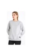 MMetalic Kadın Gri Renk Basic Bisiklet Yaka Sweatshirt