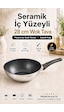 28 Cm Seramik İç Yüzeyli İndüksiyon Uyumlu Paslanmaz Çelik Wok Tava Gümüş 28 Cm Seramik İç Yüzeyli İndüksiyon Uyumlu Paslanmaz Çelik Wok Tava Gümüş