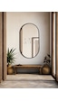 Dekoratif Ayna, Duvar Aynası, Konsol Aynası, Mdf, Elips Ayna, Çerçeveli Ayna 80x40 Cm 80 X 40 Siyah