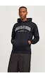 Jack & Jones Jjecaleb Varsıty Sweat Ho Siyah Erkek Sweatshirt 000000000101992600 Siyah