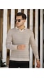 Vizon Erkek Slim Fit Polo Yaka Patlı Triko Kazak-trz19132r03s Vizon