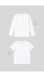 Standart Fit Basic O Yaka 2li Paket Beyaz Unisex Çocuk T-shirt Beyaz