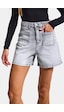 it's basic Kadın Gri Kot 4s6-12 Mom Fit Önden Cepli Denim Şort