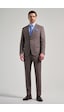 İmza Kendinden Desenli Bez Ayağı Mono Yaka Tam Astar Esnek 6 Drop Slim Fit Takım Elbise 1001250168 Kahverengi