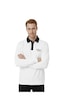 Deepsea Erkek Beyaz Relax Fit İçi Polarlı Polo Yaka Sweatshirt Pamuklu Kalın Sweatshirt 2600762 Beyaz