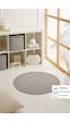 Ocean Home Textile Yıkanabilir Gri Kırçıllı Pamuklu Halı Kilim 80 Cm Çap