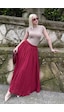Madmext Bordo Vual Kumaş Basic Kadın Uzun Boy Kadın Etek Mg2366 Bordo