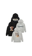 Panios Kids 4'lü Do This-street-sk-world Baskılı Erkek Çocuk Kanguru Cepli Kapüşonlu Sweatshirt Siyah - Gri