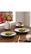 Porsima 4460 Burçak Porselen Kayık Tabak Seti - Oval Kahvaltılık Sunumluk Seti 20cm Beyaz