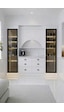 Lüks High Gloss Mutfak Dolabı & Kahve Köşesi Mdf Gövde, Led Aydınlatmalı, 6 Çekmeceli 190x230 Beyaz