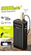 7go Gpw-09 30000mah Güneş Enerjili Powerbank Pd 22.5w Hızlı Şarj Dahili Type-c & Lightning Kablo Siyah