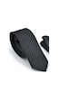 Gaffy Beyaz Noktalı Verev Çizgili Siyah Dokuma Kumaş Mendilli Slim Fit Beyaz - Siyah Gaffy Beyaz Noktalı Verev Çizgili Siyah Dokuma Kumaş Mendilli Slim Fit Beyaz - Siyah