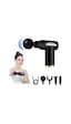 Titreşimli Şarjlı Sporcu Masaj Tabancası 4 Başlıklı 6 Kademe Hız Ayarlı Kas Gevşetici Masaj Aleti Siyah