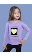 Toontoy Kids Toontoy Kız Çocuk Pul İşlemeli Baskılı Tişört Lila