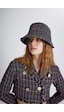 Holly Lolly Tüvit Kumaş Logolu Bucket Tweed Şapka Siyah