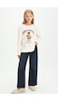 Defacto %100 Pamuk Straight Fit Koyu Mavi Kız Çocuk Jean Pantolon H6246a8/nm34